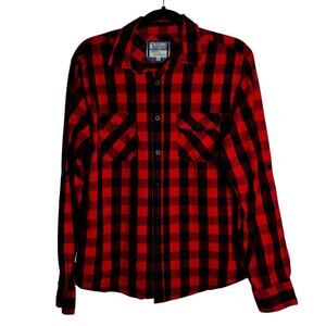 Counter Intelligence Men’s Buffalo Plaid Flannel Shirt Size M 100% Cotton